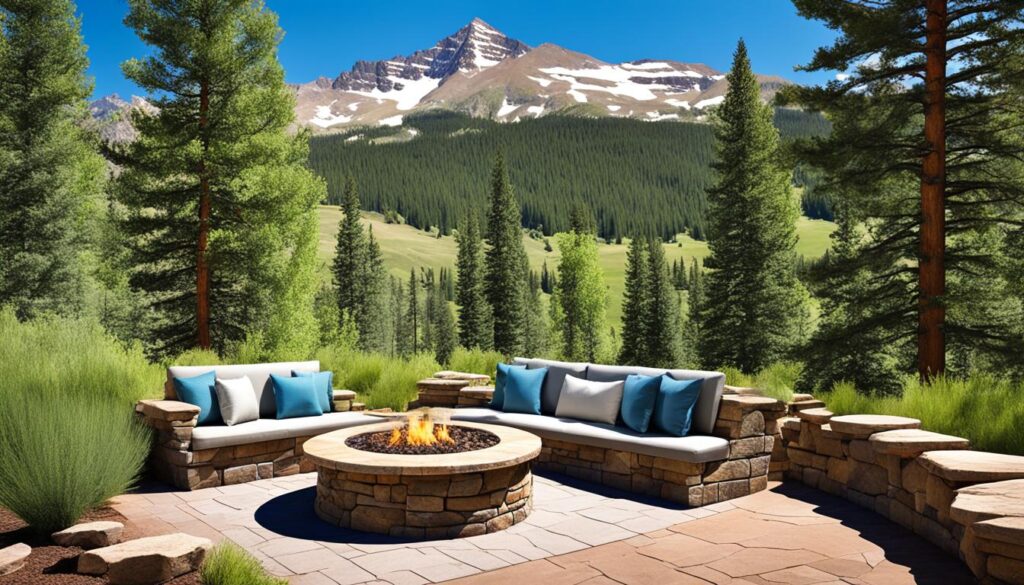 Seating areas in Colorado landscaping